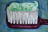 Prophylaxe mit richtiger Zahnpflege Grafik - Zahncreme auf Zahnbürste